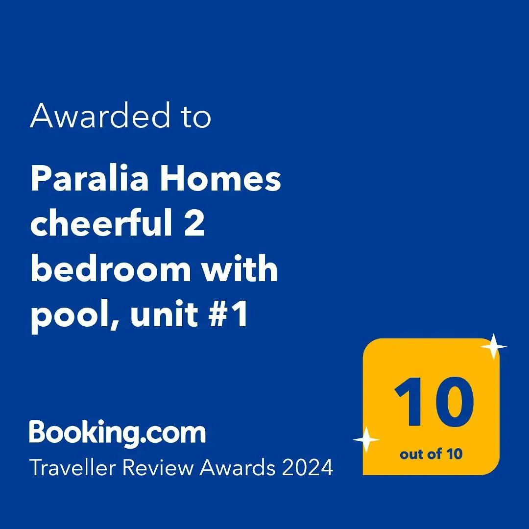 Paralia Homes Cheerful 2 Bedroom With Pool, Unit #1 Kriopigi